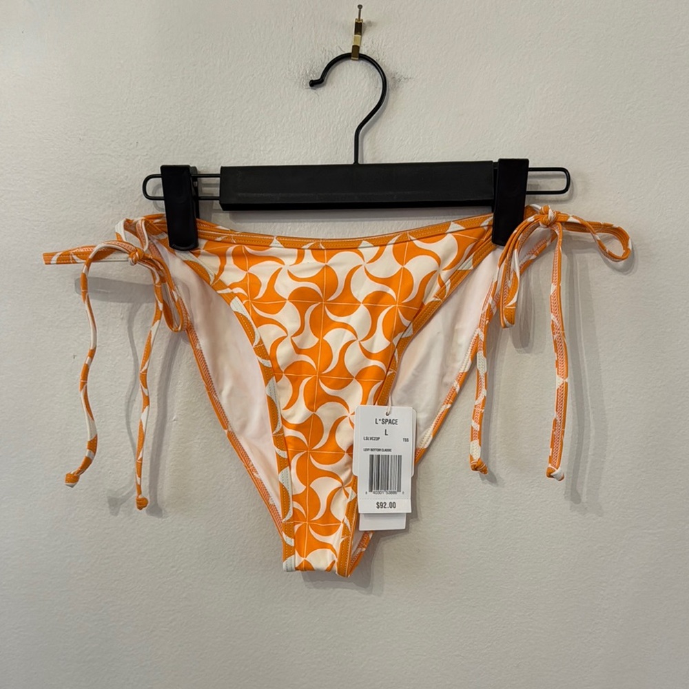 L*Space Levy Orange Patterned Bikini Bottom